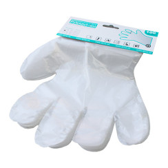 Рукавички одноразові поліетиленові з єврослотом 100шт. Розмір XL