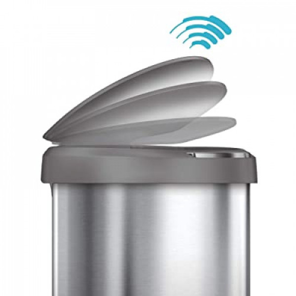 Урна напівкругла сенсорна 45л FPP з кишенею для мішків