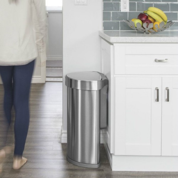 Урна напівкругла сенсорна 45л FPP з кишенею для мішків