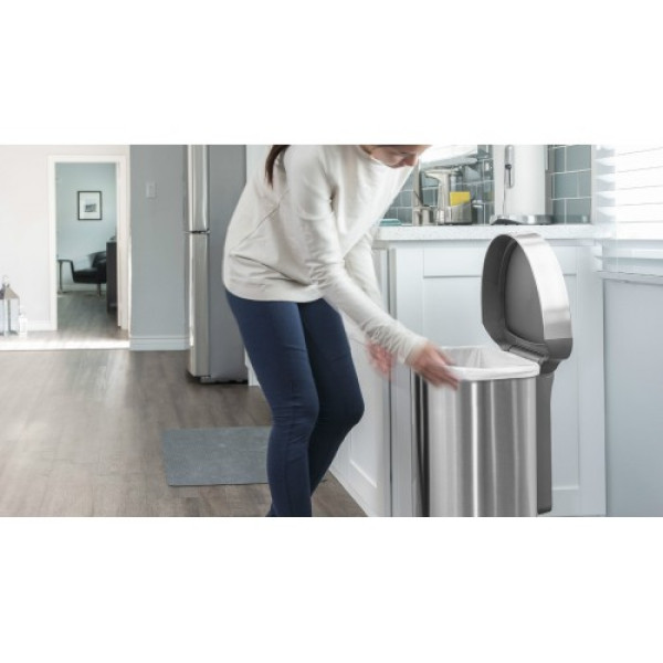 Урна напівкругла сенсорна 45л FPP з кишенею для мішків