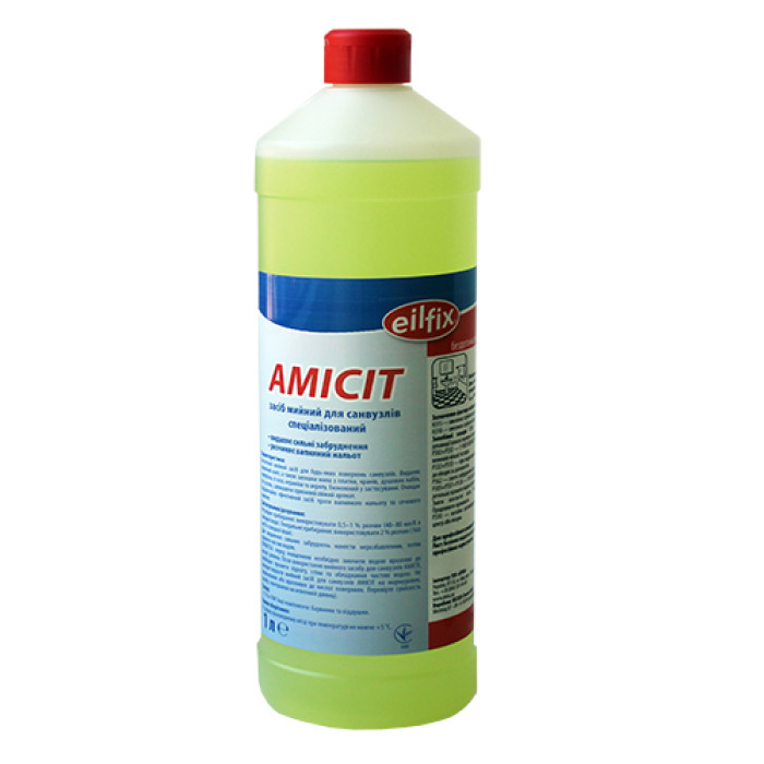 Кислотний засіб для санвузлів від нальоту і сечового каменю 1 л Amicit