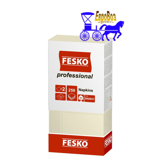 Серветки Fesko Professional 33х33 двошарові 250 листів шампань