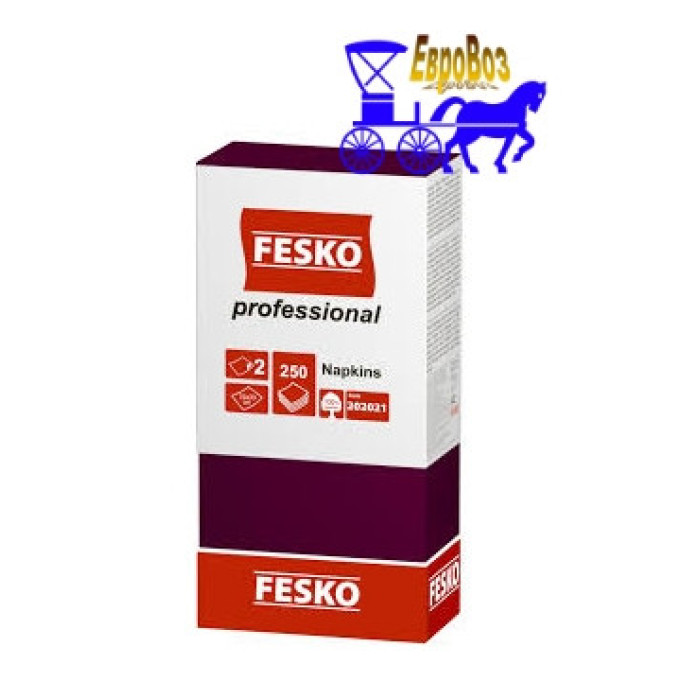Серветки Fesko Professional 33х33 двошарові 250 листів червоні
