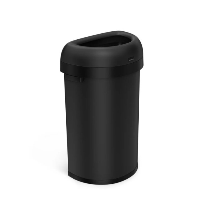 Напівкругла металева урна для сміття 60 літрів відкрита