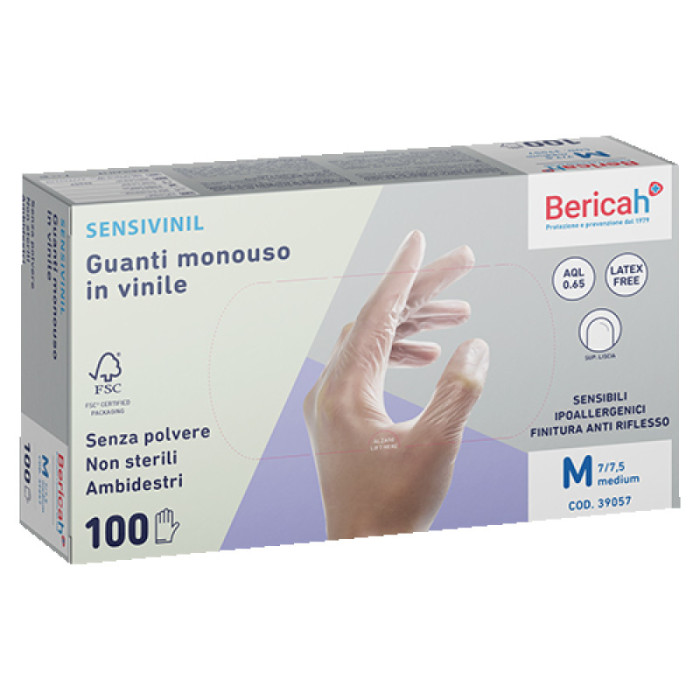 Рукавички вінілові для оглядів 100 шт. розмір M