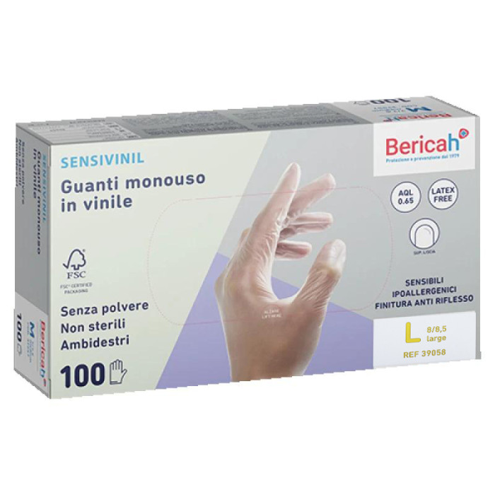 Рукавички вінілові для оглядів 100 шт. розмір L