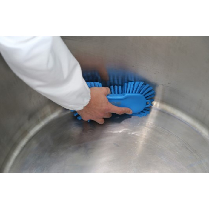 Радіальна щітка 28,5 см середньої жорсткості червона для харчової промисловості