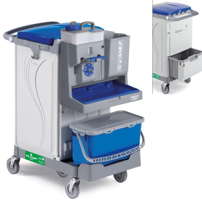 Комплексний візок для прибирання методом попереднього замочування