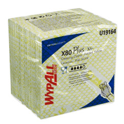 Нетканий матеріал для протирання в серветках Kimberly-Clark WypAll X80 Plus жовтий 30 листів