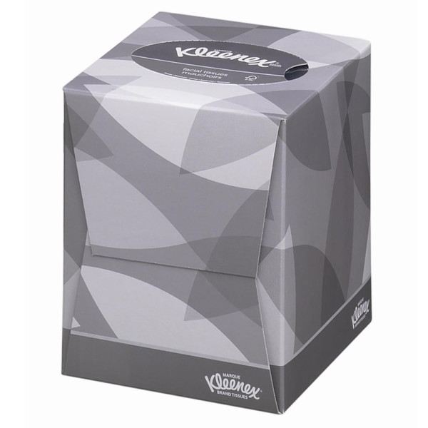 Серветки для обличчя Kleenex в кубі білі 2 шари 90 шт