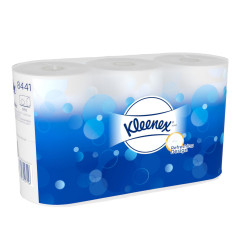 Туалетний папір Kleenex в стандартних рулонах білий 2 шари 600 відривів 6 рулонів