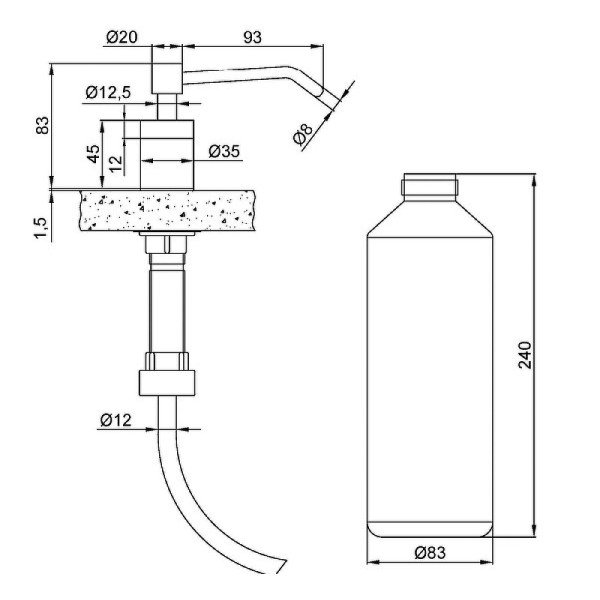Дозатор для рідкого мила Nofer 03102.S хром