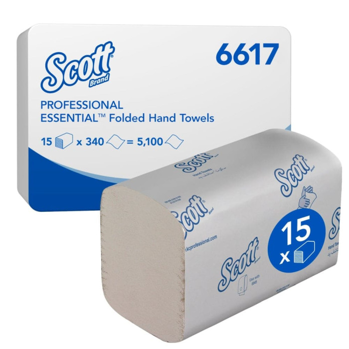 Листові рушники Scott Essential Interfold  V складаннябілі 1 шар 