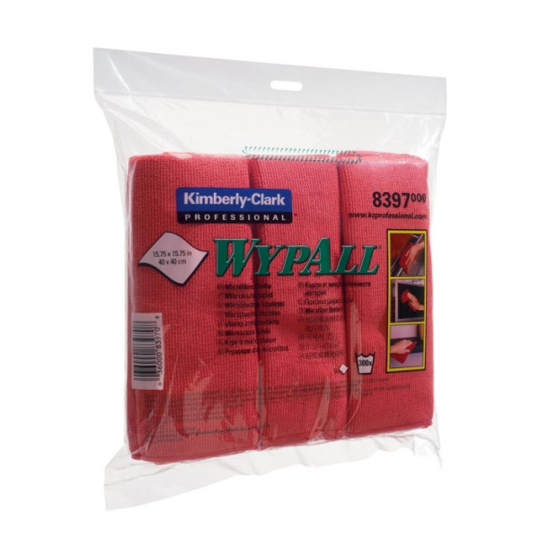 Салфетка Wyp Kimberly-Clark из микрофибры для уборки красная 4