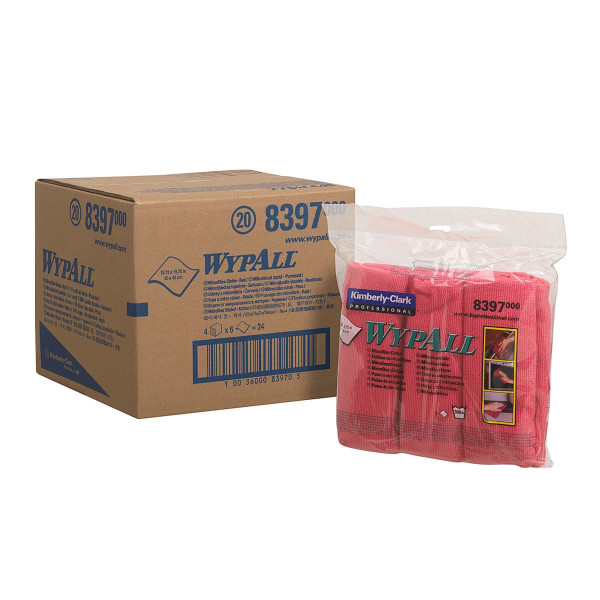 Салфетка Wyp Kimberly-Clark из микрофибры для уборки красная 4