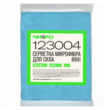 Салфетка из микрофибры голубая для стекла и глянцевых поверхностей 30×30 см 1 шт