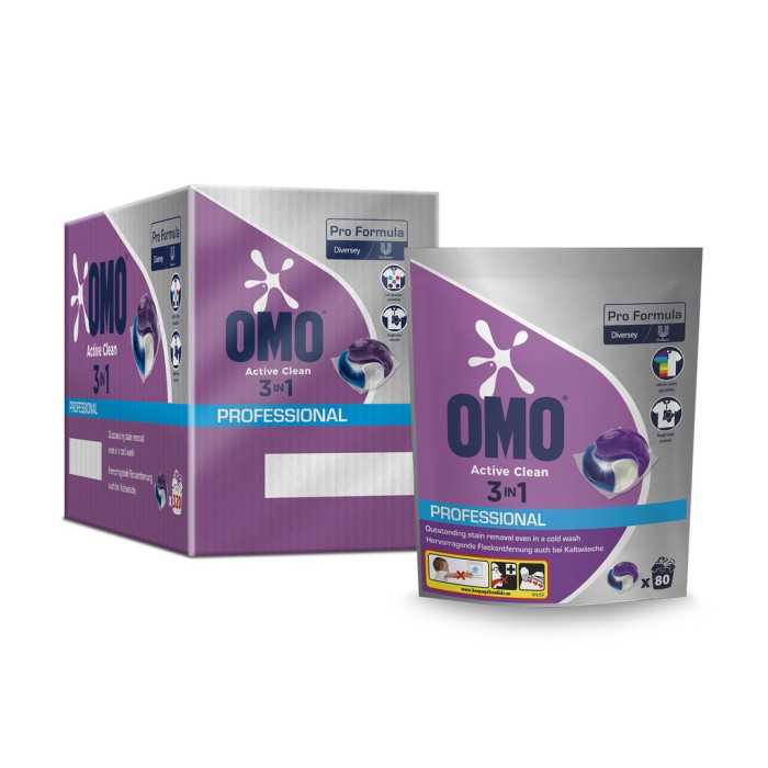 Капсулы 3 в 1 для белых и цветных тканей 80 шт. Professional Active Clean 3in1
