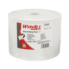 Бумага для протирания в рулонах Kimberly-Clark WypAll L10, белая, 1 слой, 380 м, 1000 листов, 1 рулон