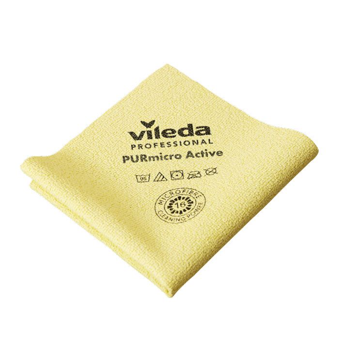 Салфетка из микрофибры желтая с PUR-покрытием для стекла 38×35 см 1 шт