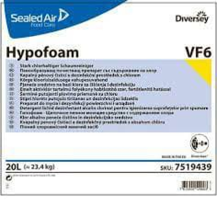 Пінний засіб з активним хлором для виробничих поверхонь 20 л Hypofoam VF6