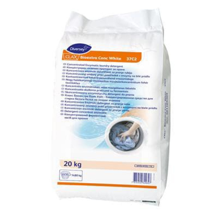 Стиральный порошок без фосфатов для белых вещей 20 кг Clax Bioextra Conc White