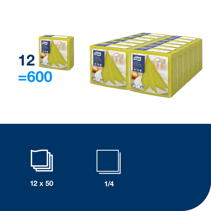 Салфетки для декора стола фисташковые Airlaid 39х39 см 50 шт.