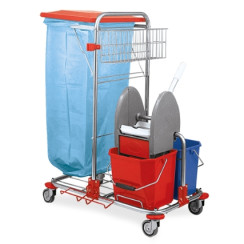 Прибиральні візки та відра з віджиманням