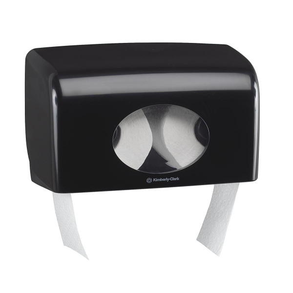 Aquarius Диспенсер Kimberly-Clark для туалетного паперу в стандартних рулонах на 2 рулони чорний