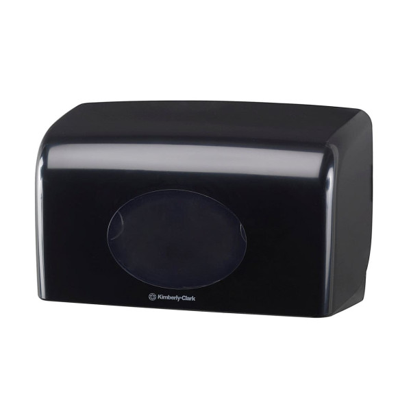 Aquarius Диспенсер Kimberly-Clark для туалетного паперу в стандартних рулонах на 2 рулони чорний