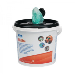 Вологі серветки для очищення рук і поверхонь Wyp Kimberly-Clark у відрі-диспенсері зелені 90 відривів