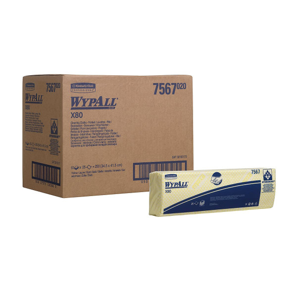 Нетканий матеріал для протирання в серветках Wyp Kimberly-Clark X80 жовтий 25 листів