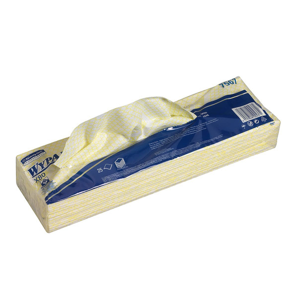 Нетканий матеріал для протирання в серветках Wyp Kimberly-Clark X80 жовтий 25 листів
