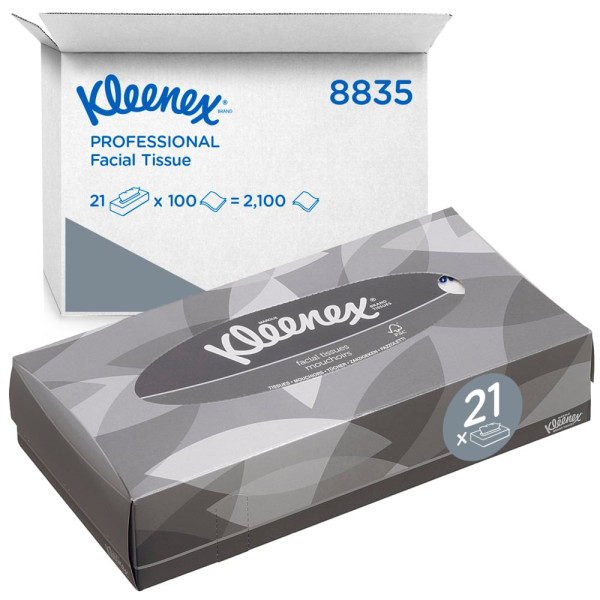Серветки для обличчя Kleenex білі 2 шари 100 шт