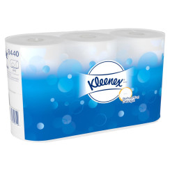 Туалетний папір Kleenex в стандартних рулонах білий 3 шари 350 відривів 6 рулонів