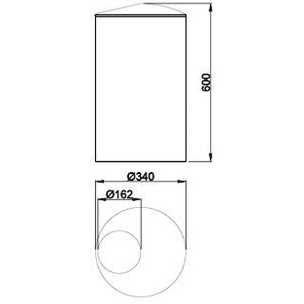 Урна для сміття 50 л нержавіюча сталь сатин