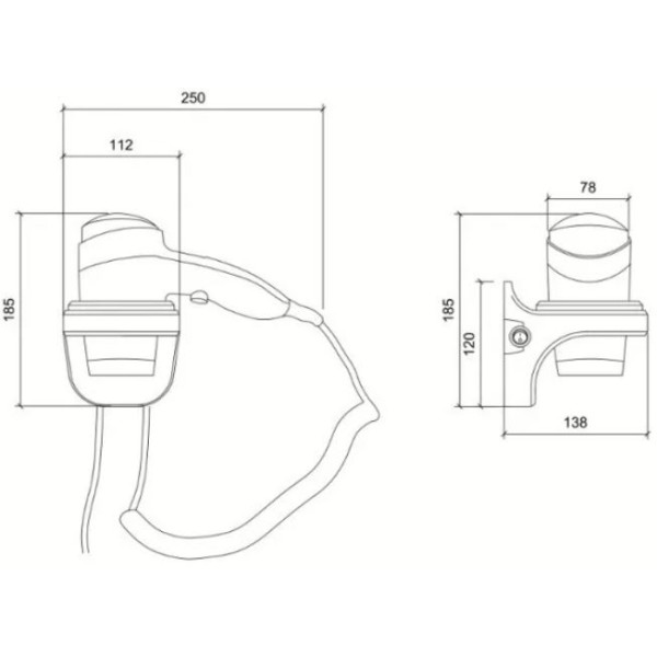 Фен Nofer HOTELline 02011.W білий 2 режими